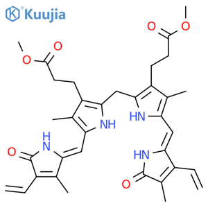 21H-Biline-8,12-dipropanoicacid,2,17-diethenyl-1,10,19,22,23,24-hexahydro-3,7,13,18-tetramethyl-1,19-dioxo-,8,12-dimethyl ester structure