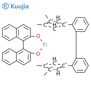 Titanium,[(1R)-[1,1'-binaphthalene]-2,2'-diolato(2-)-kO2,kO'2][(1R)-[1,1'-biphenyl]-2,2'-diylbis[(1,2,3,4,5-h)-3,4-dimethyl-2,4-cyclopentadien-1-ylidene]]- structure