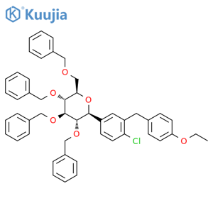 D-Glucitol, 1,5-anhydro-1-C-[4-chloro-3-[(4-ethoxyphenyl)methyl]phenyl]-2,3,4,6-tetrakis-O-(phenylmethyl)-, (1S)- structure