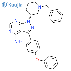 3-(4-Phenoxyphenyl)-1-(3R)-1-(phenylmethyl)-3-piperidinyl-1H-pyrazolo3,4-dpyrimidin-4-amine structure