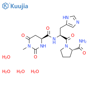 L-Prolinamide,N-[[(4S)-hexahydro-1-methyl-2,6-dioxo-4-pyrimidinyl]carbonyl]-L-histidyl-,hydrate (1:4) structure