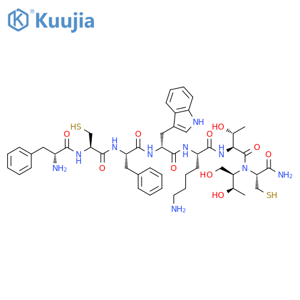 L-Cysteinamide, D-phenylalanyl-L-cysteinyl-L-phenylalanyl-D-tryptophyl-L-lysyl-L-threonyl-N-[(1R,2R)-2-hydroxy-1-(hydroxymethyl)propyl]- structure