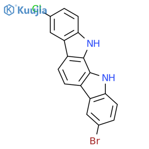 Indolo[2,3-a]carbazole, 3-bromo-8-chloro-11,12-dihydro- structure