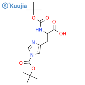 (S)-3-(1-(tert-Butoxycarbonyl)-1H-imidazol-4-yl)-2-((tert-butoxycarbonyl)amino)propanoic acid structure