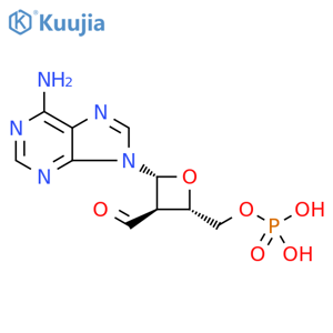 3-Oxetanecarboxaldehyde, 2-(6-amino-9H-purin-9-yl)-4-[(phosphonooxy)methyl]-, (2R,3R,4S)- structure