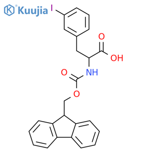 (S)-2-((((9H-Fluoren-9-yl)methoxy)carbonyl)amino)-3-(3-iodophenyl)propanoic acid structure