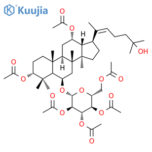 β-D-Glucopyranoside, (3β,6α,12β,20Z)-3,12-bis(acetyloxy)-25-hydroxydammar-20(22)-en-6-yl, 2,3,4,6-tetraacetate structure