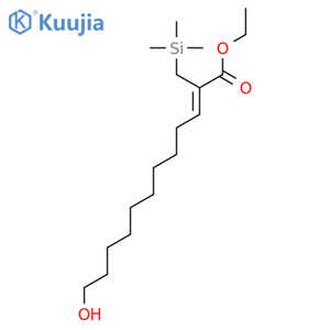 2-Dodecenoic acid, 12-hydroxy-2-[(trimethylsilyl)methyl]-, ethyl ester structure