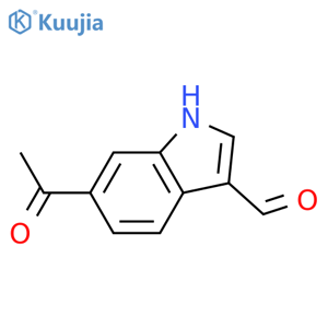 1H-Indole-3-carboxaldehyde, 6-acetyl- structure