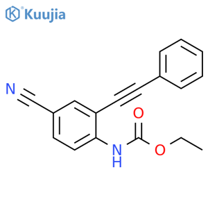 Carbamic acid, [4-cyano-2-(phenylethynyl)phenyl]-, ethyl ester (9CI) structure