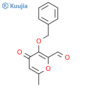 4H-Pyran-2-carboxaldehyde, 6-methyl-4-oxo-3-(phenylmethoxy)- structure