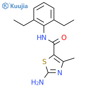 2-amino-N-(2,6-diethylphenyl)-4-methyl-1,3-thiazole-5-carboxamide structure