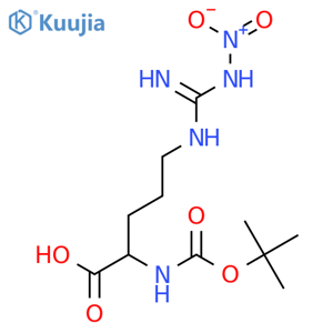 (2S)-2-(tert-butoxycarbonylamino)-5-[(N-nitrocarbamimidoyl)amino]pentanoic acid structure