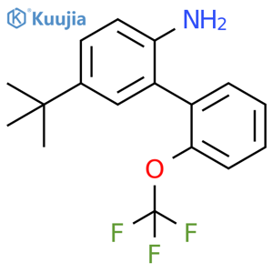 [1,1'-Biphenyl]-2-amine, 5-(1,1-dimethylethyl)-2'-(trifluoromethoxy)- structure