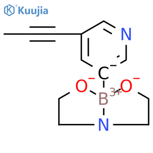 (T-4)-[[2,2′-(Imino-κN)bis[ethanolato-κO]](2-)][5-(1-propyn-1-yl)-3-pyridinyl]boron structure