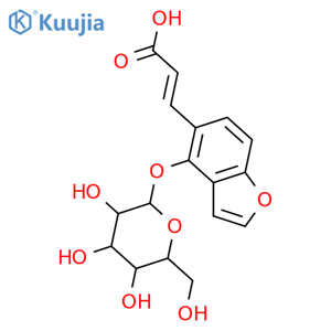 3-(4-Hydroxy-5-benzofuranyl)-2-propenoic acid; (E)-form, O-β-D-Glucopyranoside structure