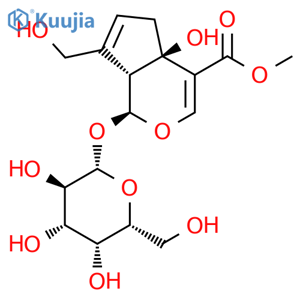 Cyclopenta[c]pyran-4-carboxylicacid, 1-(b-D-glucopyranosyloxy)-1,4a,5,7a-tetrahydro-4a-hydroxy-7-(hydroxymethyl)-,methyl ester, (1S,4aR,7aR)- structure