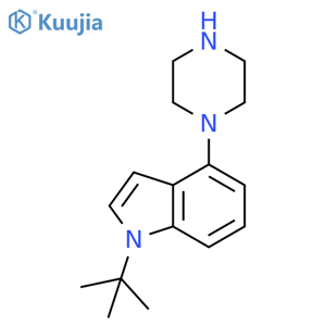 1-(1,1-Dimethylethyl)-4-(1-piperazinyl)-1H-indole structure