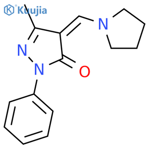 3H-Pyrazol-3-one,2,4-dihydro-5-methyl-2-phenyl-4-(1-pyrrolidinylmethylene)- structure