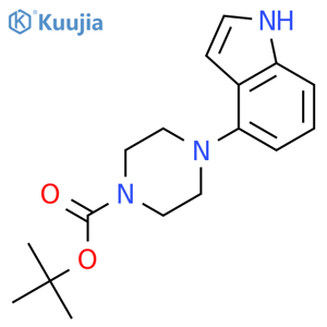 1-Piperazinecarboxylicacid, 4-(1H-indol-4-yl)-, 1,1-dimethylethyl ester structure