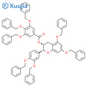 Benzoic acid, 3,4,5-tris(phenylmethoxy)-, (2R,3R)-2-[3,4-bis(phenylmethoxy)phenyl]-3,4-dihydro-5,7-bis(phenylmethoxy)-2H-1-benzopyran-3-yl ester structure