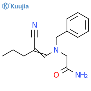 2-[(2-Cyano-1-penten-1-yl)(phenylmethyl)amino]acetamide structure