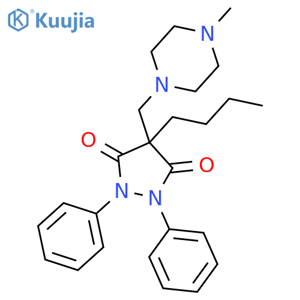 3,5-Pyrazolidinedione,4-butyl-4-[(4-methyl-1-piperazinyl)methyl]-1,2-diphenyl- structure