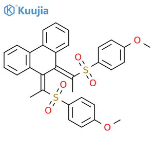 (9Z,10E)-9,10-Dihydro-9,10-bis[1-[(4-methoxyphenyl)sulfonyl]ethylidene]phenanthrene structure