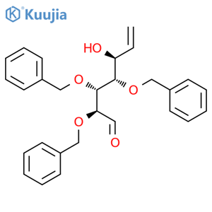 6,7-Dideoxy-2,3,4-tris-O-(phenylmethyl)-L-gluco-hept-6-enose structure