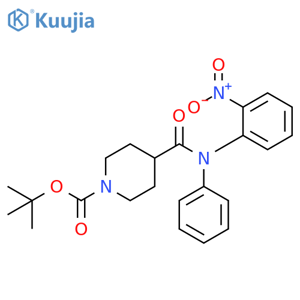 1-Piperidinecarboxylic acid, 4-[[(2-nitrophenyl)phenylamino]carbonyl]-, 1,1-dimethylethyl ester structure