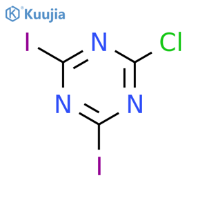 2-chloro-4,6-diiodo-1,3,5-triazine structure