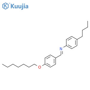 p-Heptyloxybenzylidene p-butylaniline structure