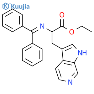 1H-Pyrrolo[2,3-c]pyridine-3-propanoic acid, α-[(diphenylmethylene)amino]-, ethyl ester structure