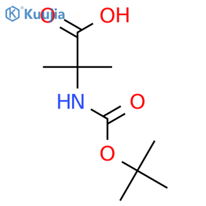 2-((tert-Butoxycarbonyl)amino)-2-methylpropanoic acid structure