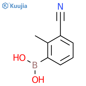 3-Cyano-2-methylphenylboronic acid structure