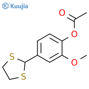 Phenol, 4-(1,3-dithiolan-2-yl)-2-methoxy-, 1-acetate structure