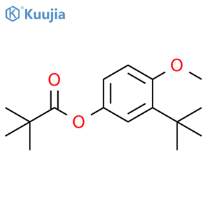 Propanoic acid, 2,2-dimethyl-, 3-(1,1-dimethylethyl)-4-methoxyphenyl ester structure