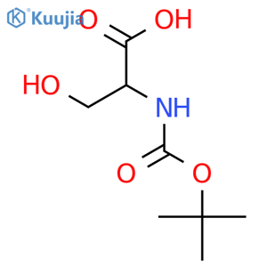 (S)-2-((tert-Butoxycarbonyl)amino)-3-hydroxypropanoic acid structure