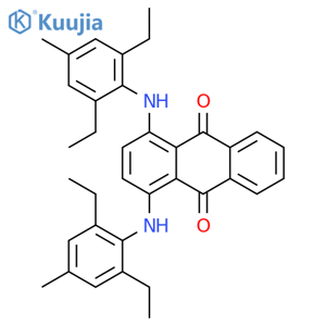 1,4-bis[(2,6-diethyl-4-methylphenyl)amino]anthraquinone structure