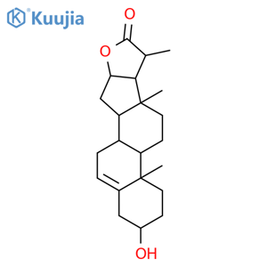 Pregn-5-ene-20-carboxylicacid, 3,16-dihydroxy-, g-lactone, (3b,16b,20S)- (9CI) structure