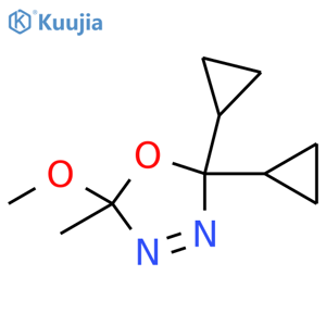 2,2-Dicyclopropyl-2,5-dihydro-5-methoxy-5-methyl-1,3,4-oxadiazole structure