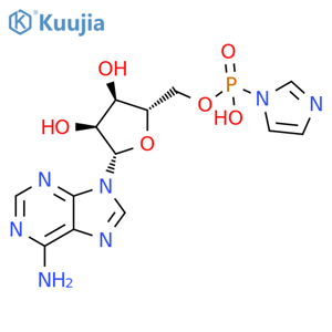 9H-Purin-6-amine, 9-[5-O-(hydroxy-1H-imidazol-1-ylphosphinyl)-β-L-ribofuranosyl]- structure