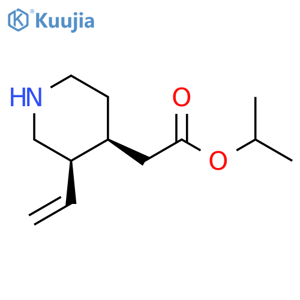 4-Piperidineacetic acid, 3-ethenyl-, 1-methylethyl ester, (3R,4S)- structure