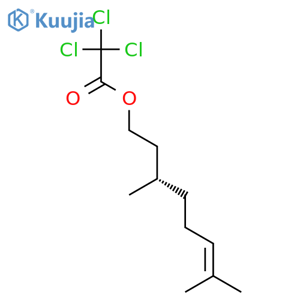 Acetic acid, trichloro-, (3S)-3,7-dimethyl-6-octenyl ester structure