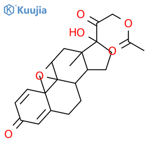 9b,11b-Epoxy-17,21-dihydroxypregna-1,4-diene-3,20-dione 21-acetate structure