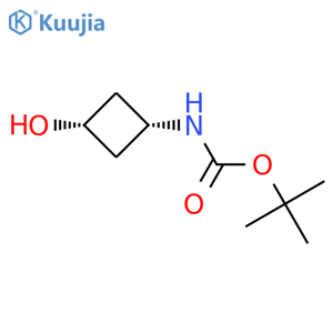 cis-tert-butyl 3-hydroxycyclobutylcarbamate structure
