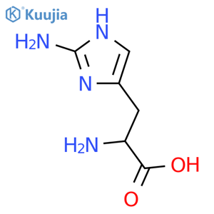 (2S)-2-amino-3-(2-amino-1H-imidazol-4-yl)propanoic acid structure