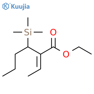 Hexanoic acid, 2-ethylidene-3-(trimethylsilyl)-, ethyl ester, (2Z)- structure