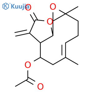 Oxireno[9,10]cyclodeca[1,2-b]furan-9(1aH)-one,7-(acetyloxy)-2,3,6,7,7a,8,10a,10b-octahydro- 1a,5-dimethyl-8-methylene-,[1aR-(1aR*,4E,- 7R*,7aR*,10aS*,10bS*)]- structure