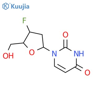 2',3'-Dideoxy-3'-fluorouridine structure